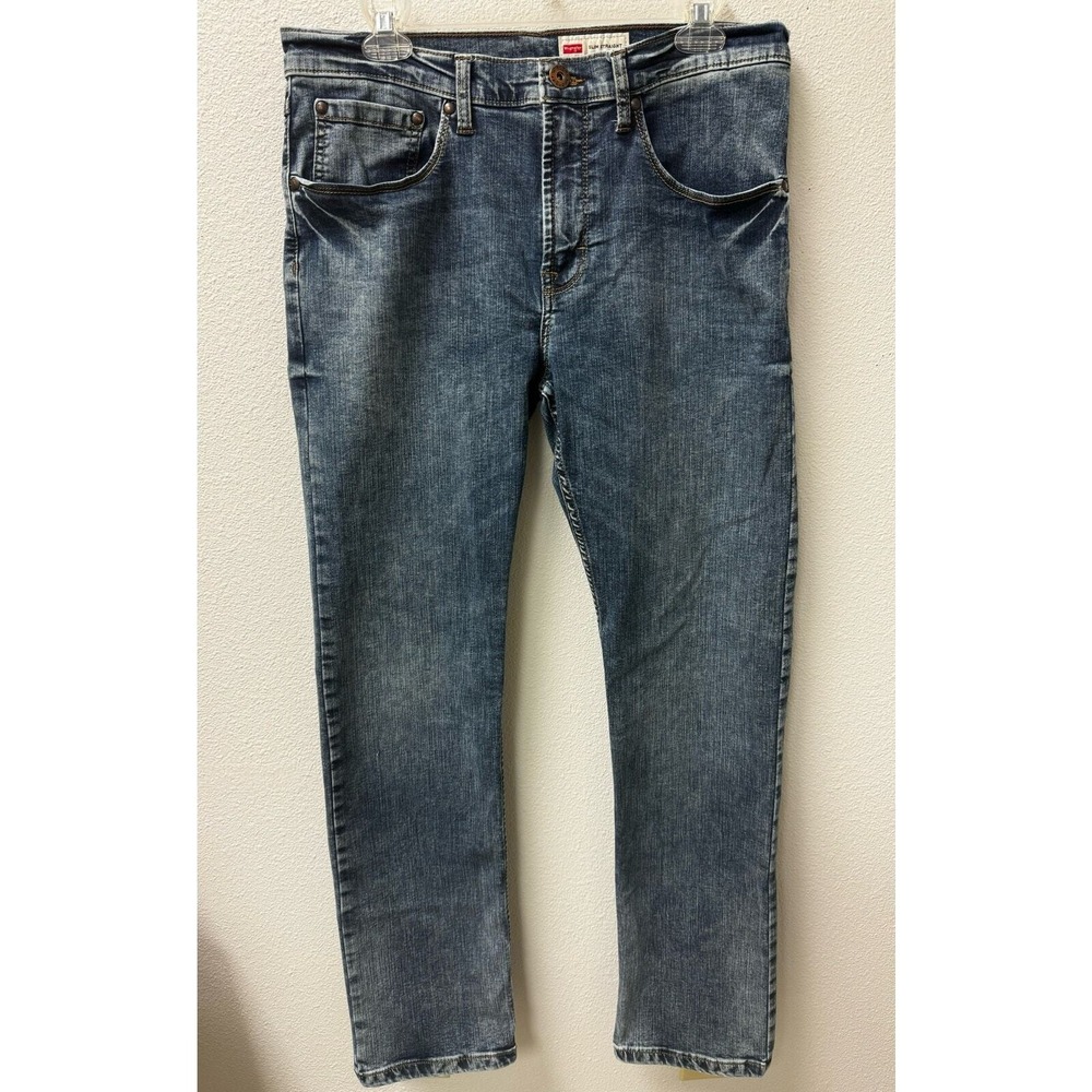 Wrangler Men's Slim Straight Jeans  Blue Wash Denim Comfort‎